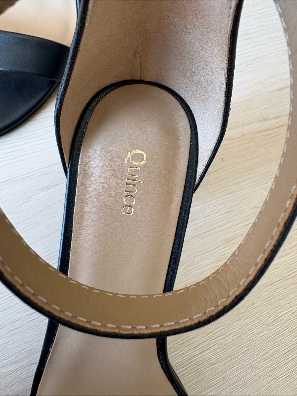 Quince Black Italian Leather 65mm Block Heel - Picture 5 of 7